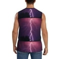 thumbnail image 4 of Uemuo Thunderstorm Violet Purple Pattern Men's Sleeveless T-Shirt,Muscle Athletic Tank Top, Moisture-wicking Quick-dry Breathable Classic Tee Top for Gym Run Outdoor Sports-, 4 of 8