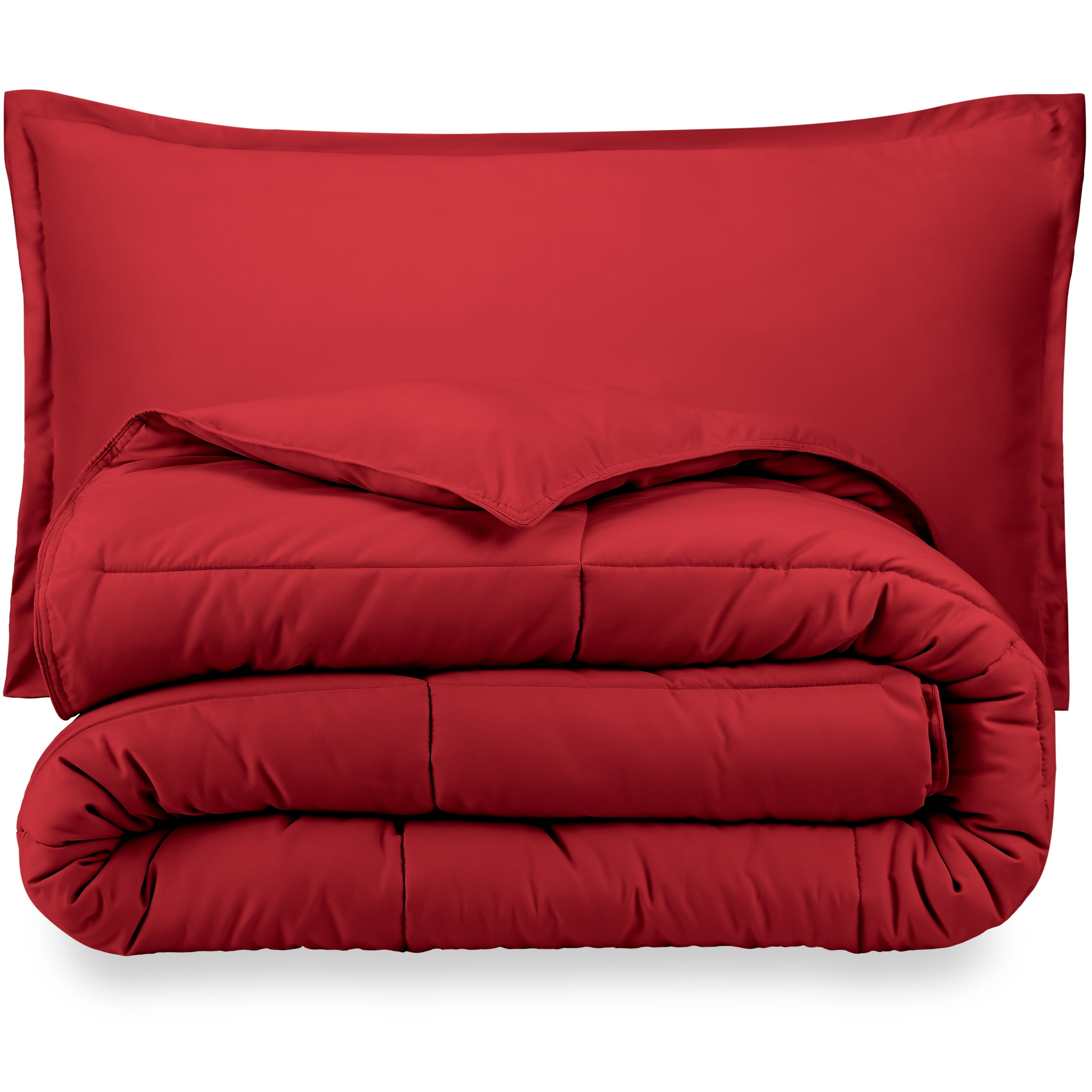 Bare Home Ultra-Soft Goose Down Alternative Comforter Set, King/Cal King, Red