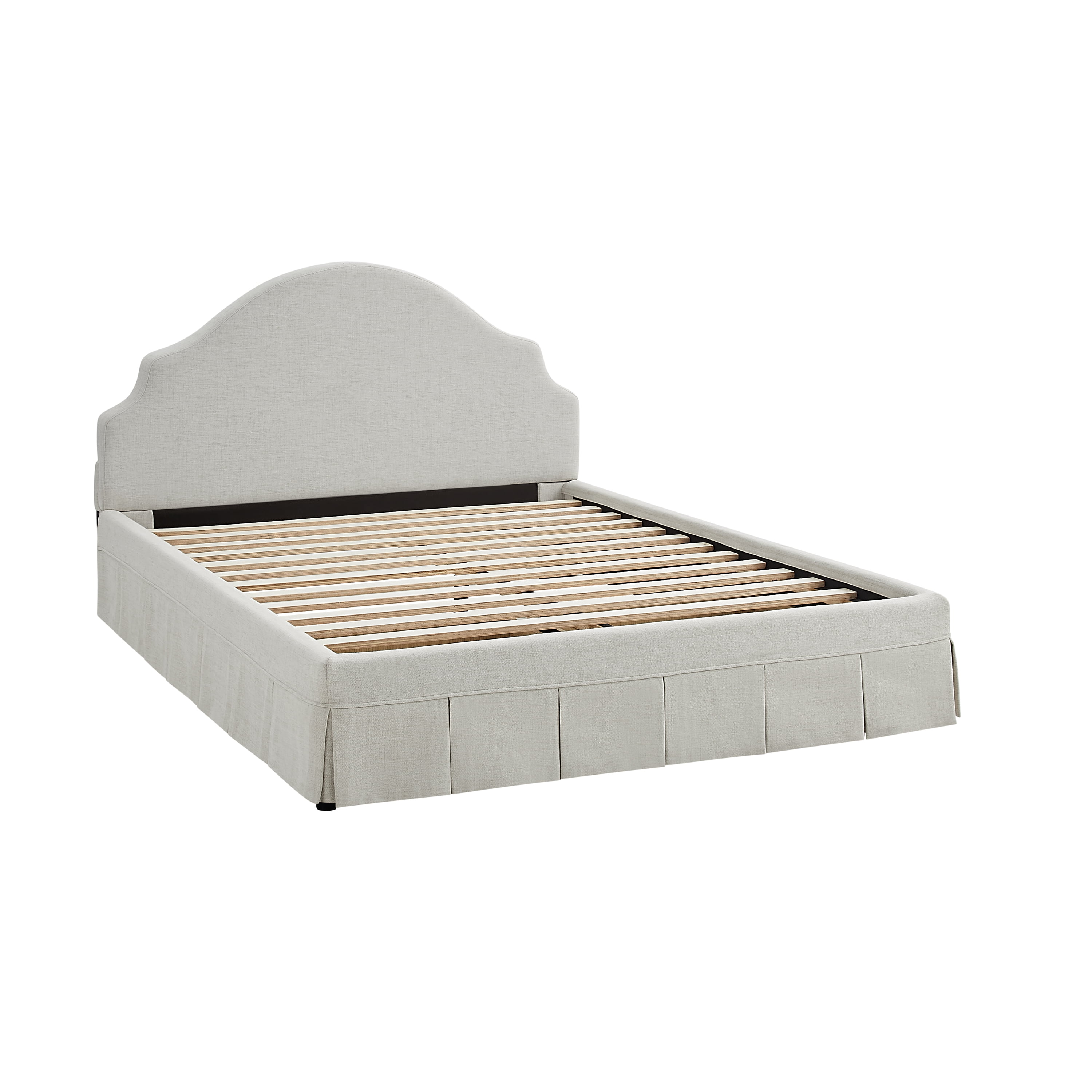 Studio Living Christine Upholstered Storage 39.8" Beige Bed Frame, Queen