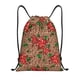thumbnail image 1 of Fotbe Rose Mix Leopard 1 Bolsa Mochila con Cordón Estampada, Bolsa de Gimnasio Deportiva, Bolsa Cinch, Bolsa con Cordón para Hombres y Mujeres-Small, 1 of 6