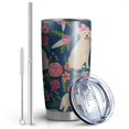 thumbnail image 2 of 20 Oz Golden Retriever Dog and Flower Coffee Tumbler Double Wall Insulated Stainless Steel Water Bottle | Metal Reusable Thermoses Flask with Cup Cap | Leak & Sweat Proof with Anti-Dust Lid, 2 of 7