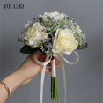 thumbnail image 2 of Ramo de rosas artificiales, Flores falsas de seda Gypsophila, florero de Mesa para el hogar, decoración de boda, manualidades, 2 of 4