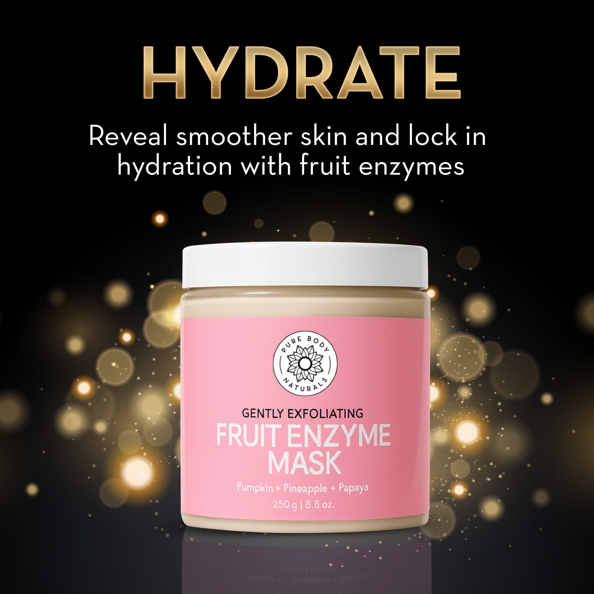 Pure Body Naturals Face Mask Gift Set – Bentonite Clay, Dead Sea Mud and Fruit Extract Mask