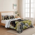 thumbnail image 2 of 3 Pieces Twin XL Quilt Set,Brown Grizzly Bear Soft Bedding Sets with 1 Quilt & 2 Pillow Shams,Mountain Peaks Summer Bedspread Lightweight Coverlet Comforter, 2 of 4