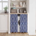thumbnail image 6 of Navy Blue Kitchen Curtains 45 Inch Length, Traditional Tribal Abstract Geometric Tiers Curtains for Bathroom Bedroom Cafe, Light Filtering Small Window Treatment Short Drapes 2 Panels 42"Wx45"L, 6 of 8