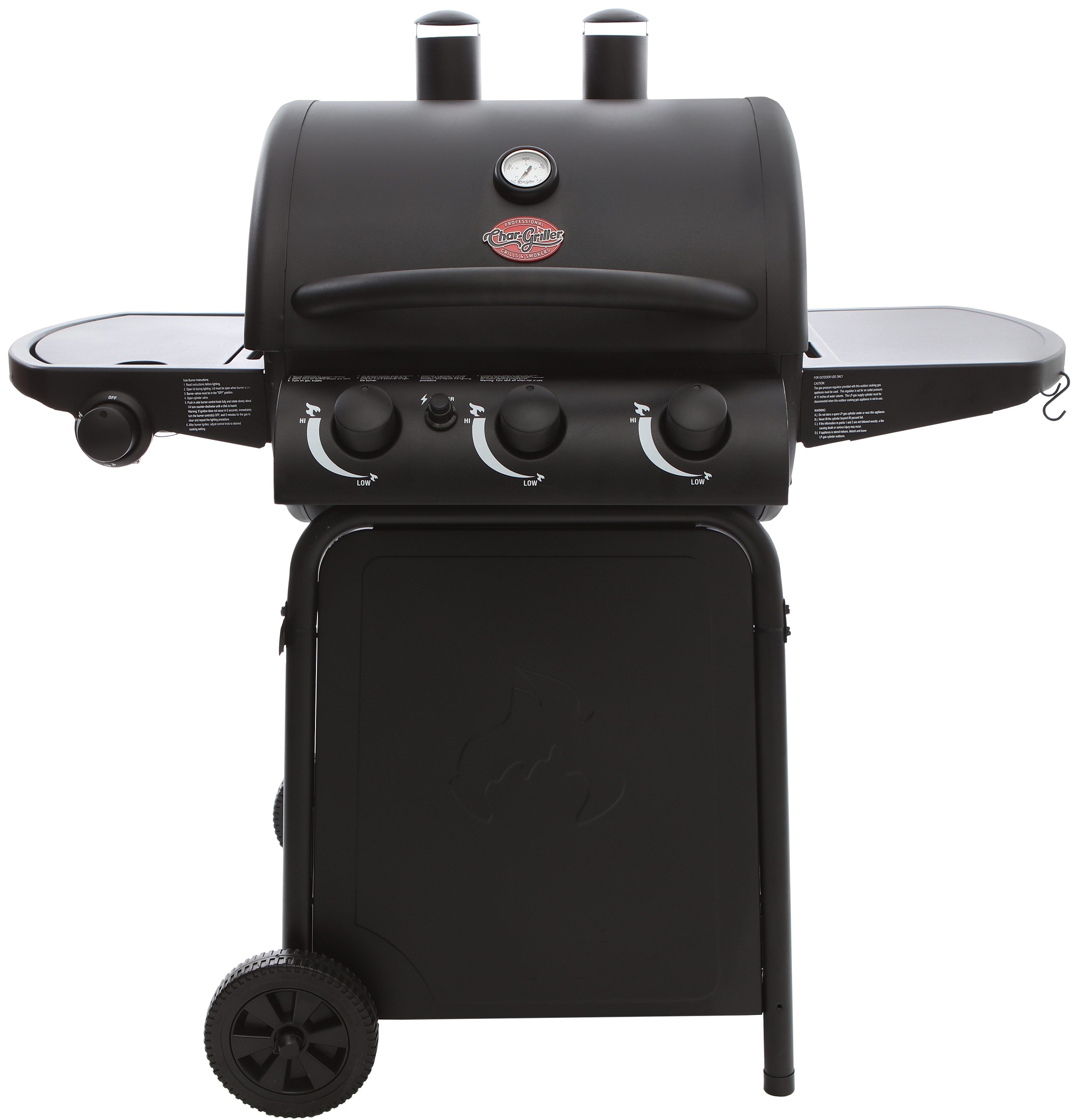 Char-Griller 3 Burner Gas Grill, Black, E3072 by Char-Griller