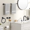 thumbnail image 2 of 6-Piece Brushed Black Bathroom Hardware Set, Black Towel Bar Set Bathroom Towel Holder Set Towel Rack Set Stainless Steel Wall Mounted, 23.6 Inch, 2 of 7