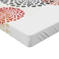 thumbnail image 2 of Ambesonne Abstract Fitted Sheet, Circled Modern Dots, Queen Size, Maroon Grey Red, 2 of 3