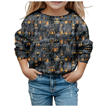 

Children Fashion Cute Printed Crew Neck Hoodless Long Sleeve Sweatshirt Toddler Fuzzy Sweeter Youth Large Hoodie Girls Zip up Sweater Crush Sweater Cute Hoodies for Youth Girls Boys Youth Hoodies