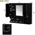 thumbnail image 3 of Bathroom Wall Cabinet with Mirror, Medicine Cabinet with 3 Doors and Adjustable Shelf, Space Saver Storage Cabinets Over The Toilet for Bathroom (35'' x 28'') (Black Color), 3 of 6