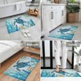 thumbnail image 6 of Summer Teal Indoor Door Mat 16x24 Inch Sea Turtle Seaweed Nautical Marine Life Blue Front Door Mat Non Slip Washable Entryway Rug Low Profile Dirt Trapper Doormat for Bathroom Kitchen Bedroom, 6 of 9