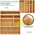 thumbnail image 3 of AdjustableBambooDrawerOrganizersUtensilTrayKitchenStorageOrganizer6PieceCutlerySilverwareHolderBinsContainerwithRemovableDividersforDeskClosetBathroomOffice, 3 of 7