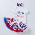thumbnail image 2 of Staki 4th of July Baby Outfit 4th of July Baby Girl Outfits First Independence Day Fly Sleeve Romper Stars Shorts Fourth of July Outfit 0-18M(Blue,0-3 Months), 2 of 4