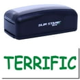 thumbnail image 1 of Large Pre-Inked Terrific Stamp, Slim 1854, Ultra Slim Design, Impression Size 1-13/16" by 2-1/2", Up to 25,000 Impressions - Green Ink, 1 of 10