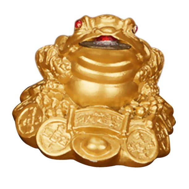Rana Dinero Sapo Fortuna Zulema Jin Chan Chu Decoración de Feng Shui chino 5.5x4.8x3.8cm Oro