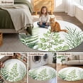 thumbnail image 6 of Green Leaves Round Area Rugs Collection 6', Summer Botanical Watercolor Leaf Farmhouse Non Slip Indoor Circular Throw Runner Rug Floor Mat Carpet for Living Room Dining Table Bedroom Nursery, 6 of 9