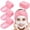Pink, variant on VigorousTrade Spa Facial Headband Head Wrap Terry Cloth Headband 4 Counts Stretch Towel for Bath, Makeup and Sport (White)