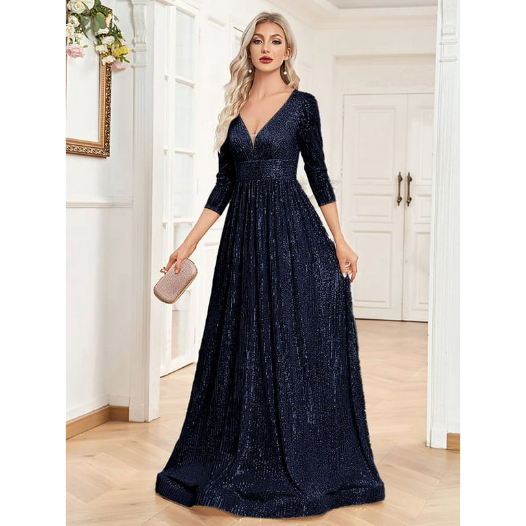 Wedding Dress Wedding Guest Dresses for Women Spangled Champagne