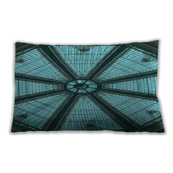 Ahgly Company Patterned Indoor Rectangular Turquoise Green Lumbar Throw Pillow, 13 inch by 19 inch
