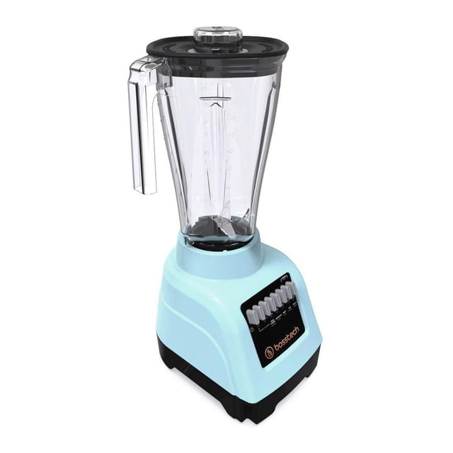 Licuadora Bosstech 750 watts 10 velocidades con Vaso de plastico de 2 lts Azul Pastel