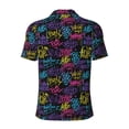 thumbnail image 4 of Rocae Graffiti Art for Men's Short Sleeve Polo Shirt, Quick Drying Performance Moisture Wicking Sports Men's Golf Shirt 3X-Large, 4 of 9