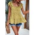 thumbnail image 4 of Parfaitlady Womens Summer Tunic Tops Casual Dressy Blouse Loose Fit Short Sleeve T Shirts Yellow S, 4 of 8