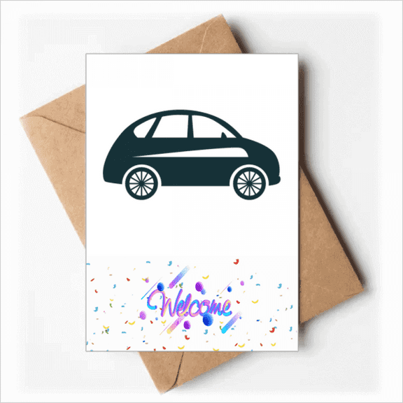Geometric Classic Cars Green Outline Welcome Back Greeting Cards Envelopes Blank