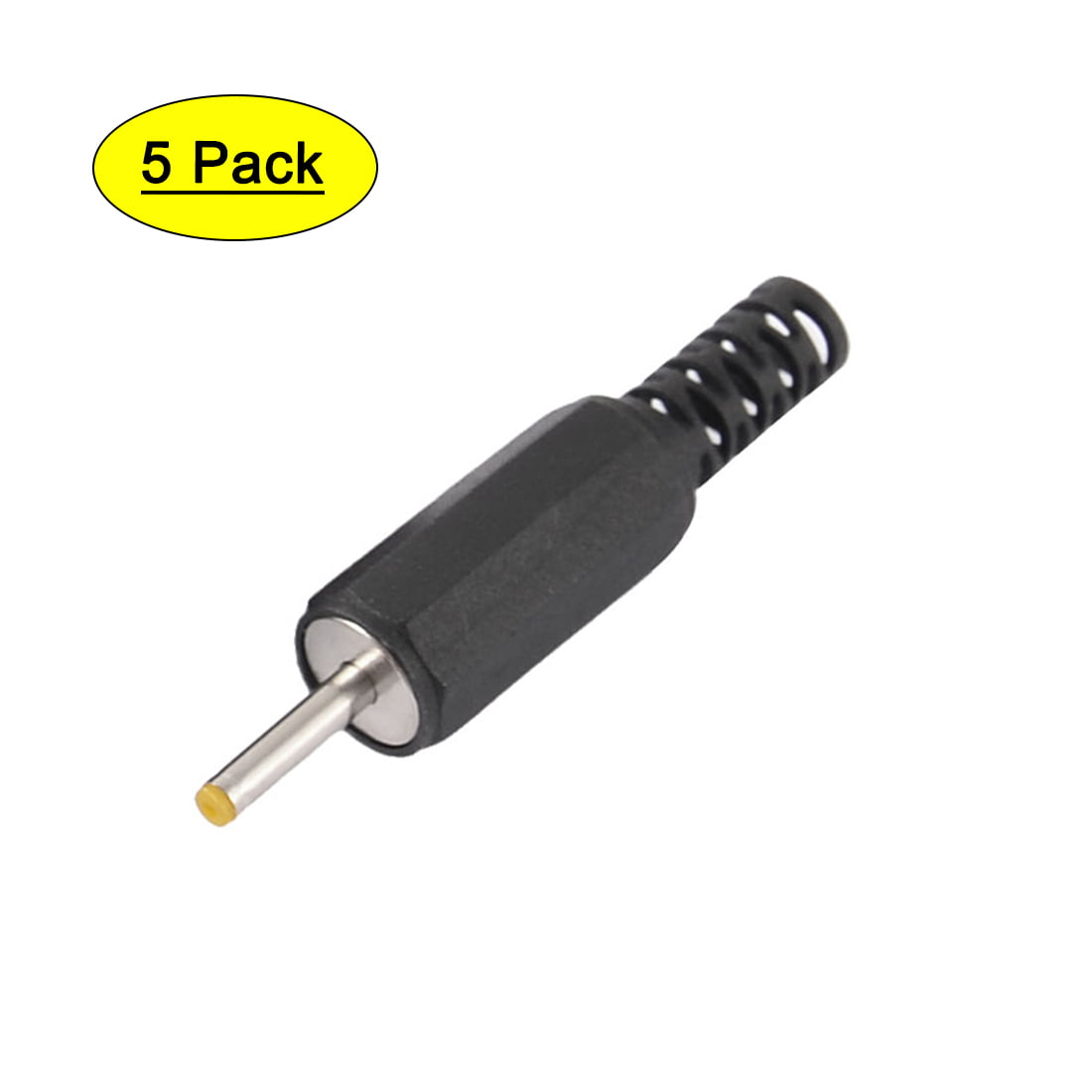 5pc DC Power Male plug Connector 3.5x1.0mm Adapter Plastic Handle Black Head 