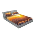 thumbnail image 2 of Ambesonne Nature Fitted Sheet & Pillow Sham Set, Sunset Scene on Clouds, Queen, Orange, 2 of 2