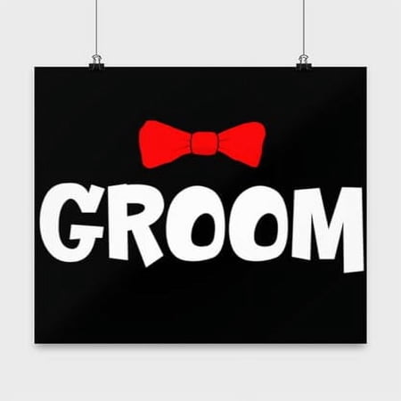 Black 13x13in Groom Bachelor Wall Art Poster - Unique Wedding Gift Idea