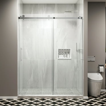 60 in. x 79 in. Bypass Semi-Frameless Corner Shower Door