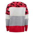 thumbnail image 4 of zaveiop Women's Oversized Cute Color Block Leopard Sweater Spring 2025 Causal Cozy Ribbed Knit Crewneck Pullover Top (Z1-Red, XXL), 4 of 5