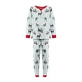 thumbnail image 2 of Family Matching Pajamas Set Long Sleeve Crew Neck Tops and Pants Full Animal Print Homewear Outfits, 2 of 6