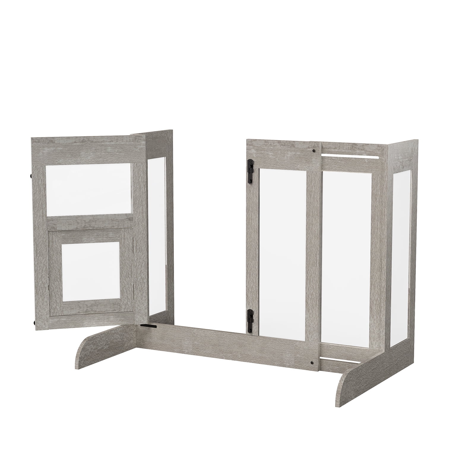 Bingopaw 32" Tall Freestanding Dog Door Gate Adjustable 25.98" to 35.43" Pet Barrier Safety Gate