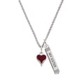 thumbnail image 1 of Delight Jewelry Silvertone Small Long Maroon Heart Silvertone Always My Sister Bar Charm Necklace, 23", 1 of 4