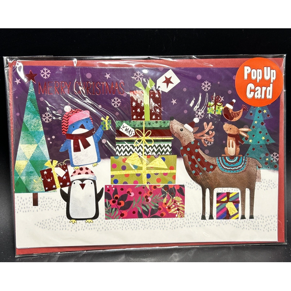 Christmas Pop Up Greeting Card w/Envelope