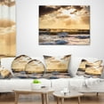 thumbnail image 3 of Designart Sunrise and Roaring Blue Sea Waves - Beach Photo Throw Pillow - 18x18, 3 of 4