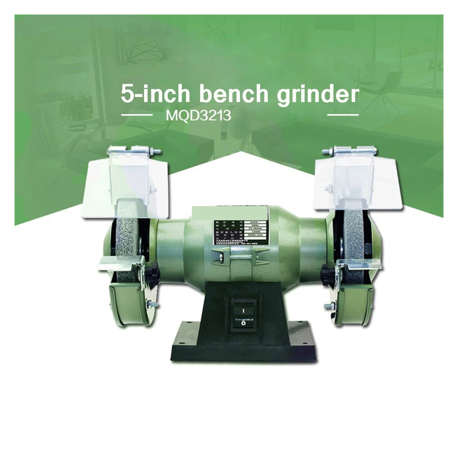 MQD3213 Multi-function Bench Grinder Electric Knife Sharpener 5-inch Small Polishing Grinding Wheel Machine 120W 3000r/min