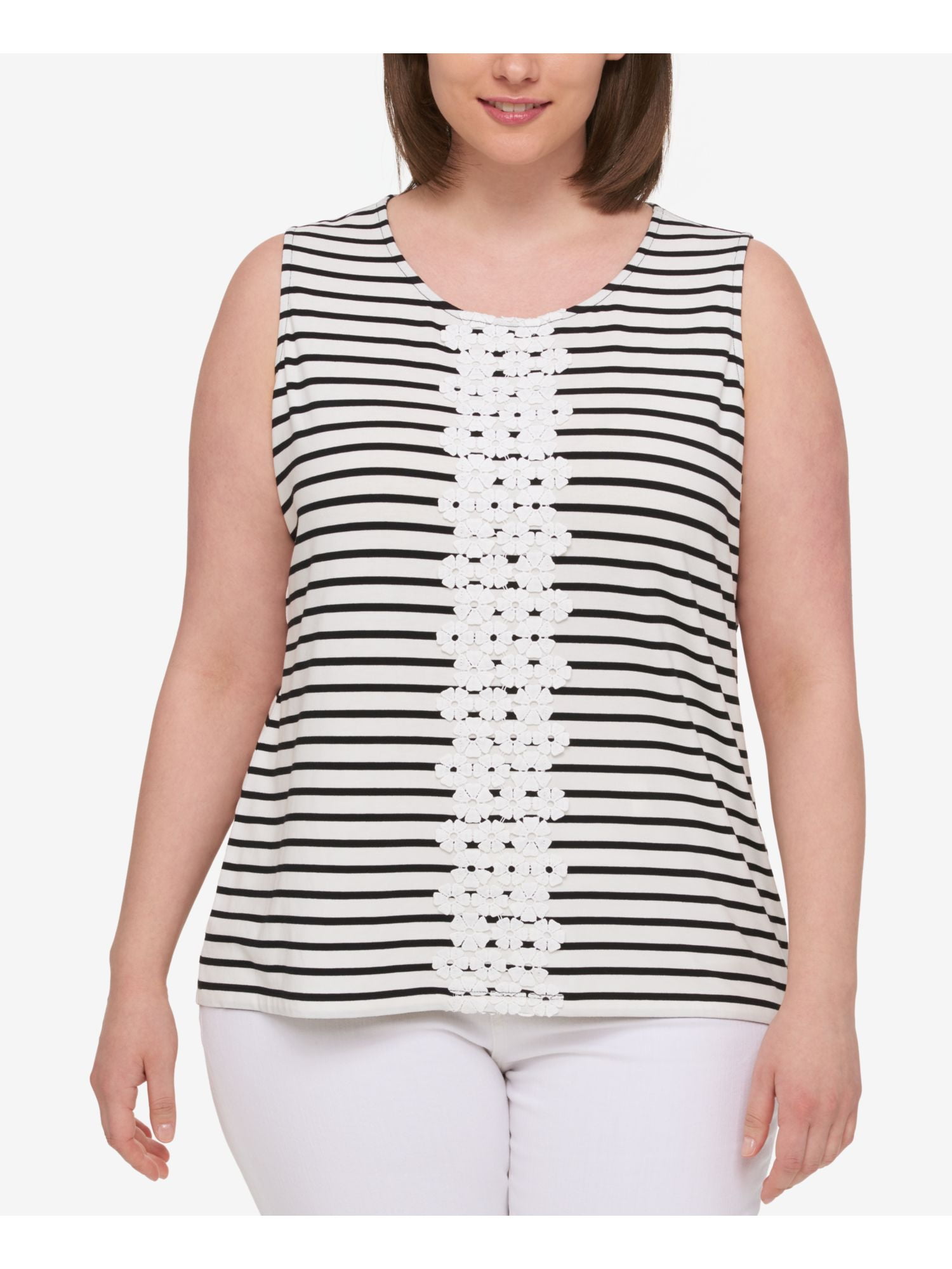 black lace sleeveless top