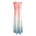 thumbnail image 4 of Women Summer Casual Sleeveless Tank Top Colorful Gradient Print Dress Long Skirt, 4 of 4