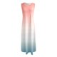 thumbnail image 2 of Gibobby Vestido largo para mujer Mujeres Verano Casual Sin mangas Tank Top Colorido Gradiente Estampado Vestido Falda larga(Blanco,XL), 2 of 4