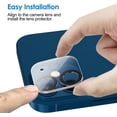 thumbnail image 5 of Camera Lens Protector for iPhone 12 - Tempered Glass, Full Coverage, Anti-Scratch, Pack of 2, 5 of 5