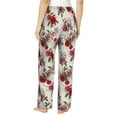thumbnail image 3 of Xecao Rose Flowers Women's Straight Lounge Pajama Pants: The Epitome of Relaxed Sleepwear, 3 of 9