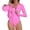 B-Pink, variant on Women's One Piece Bathing Suit One Piece Swimsuit Zipper Long Sleeve Rash Guard Swimsuit for Women Hot Pink Size L