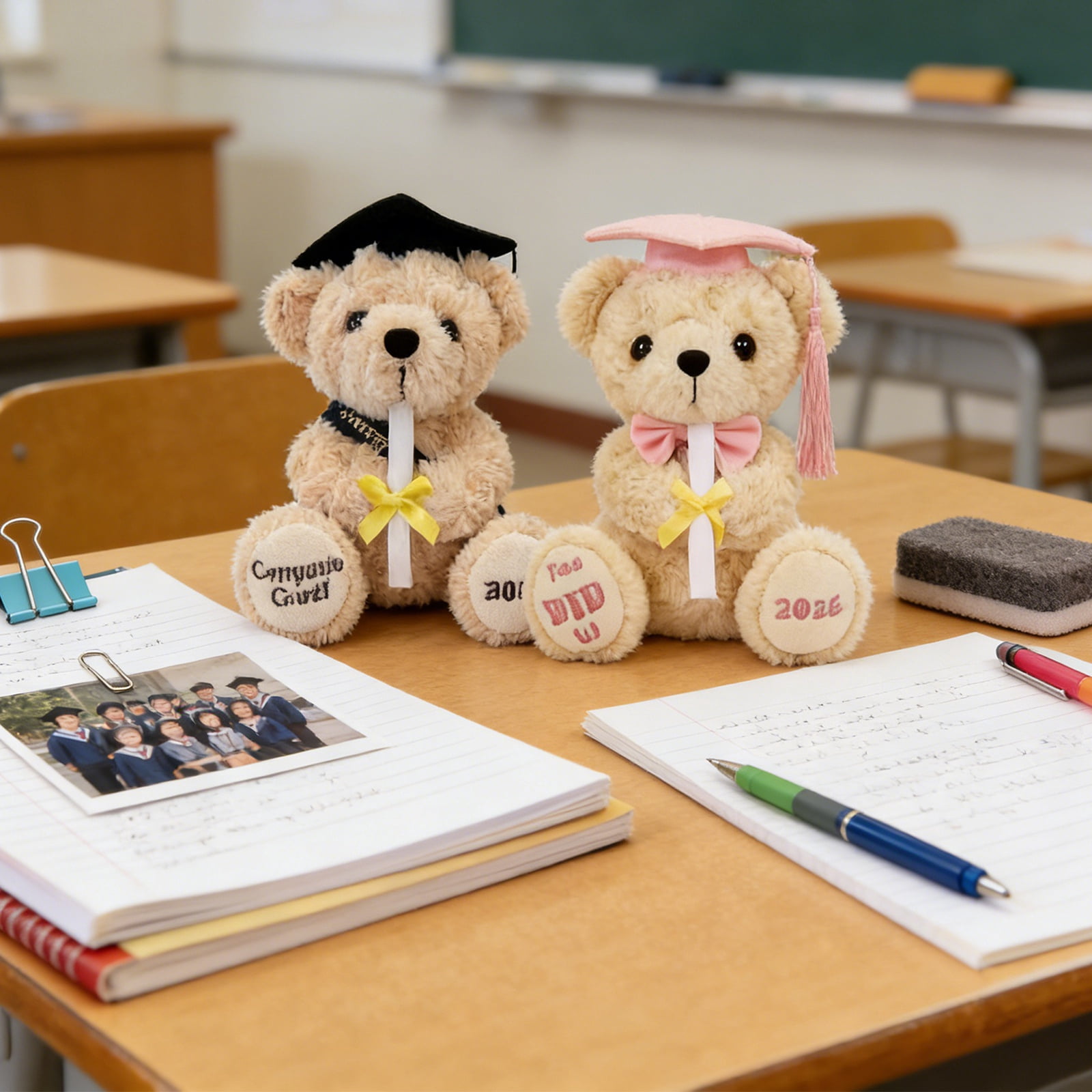 Decorr 7.1" Graduation Bear Plush Toys, Black Grad Cap Stuffed Animals with "You DID it! 2026" Embroidery, Soft Grad Bear Doll for 2026 Graduation Gifts & Commemorative Decor