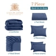 thumbnail image 2 of Full Bed Set Pre-Washed – Brushed Microfiber Full Size Bed in a Bag with Comforter, Flat Sheet, Fitted Sheet, 2 Pillowcases & 2 Shams – Brushed Full Size Bed Set - Navy, 2 of 8