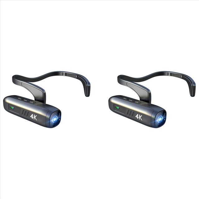 2X Cámara Montada en la Cabeza 4K 30FPS Cámara de Videocámara de Video WiFi Portátil Lente Gran Angular de 120 ° Cámara de Control de Aplicación Antivibración