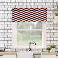 thumbnail image 4 of Hokiten Rod Pocket Curtain Valance, Red Black White Farmhouse Window Valance for Living Room, Bedroom, Kitchen Abstract Geometric Ocean Wave Stripe 42"W x 12"L, 4 of 8