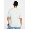 thumbnail image 3 of Terra & Sky Women’s Plus V Neck Tee with Short Sleeves, Sizes 0X-5X, 3 of 5