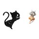 thumbnail image 5 of Reloj de pared con diseño de gato, , estatua de resina, escultura acrílica, decoración silenciosa, adecuado para habitación de niños, dormit, 5 of 8